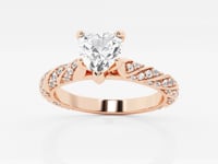 Lila-Side Stone Engagement Ring - Lab Grown Diamonds
