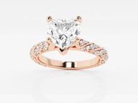 Lila-Side Stone Engagement Ring - Lab Grown Diamonds
