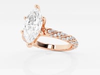 Lila-Side Stone Engagement Ring - Lab Grown Diamonds