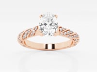 Lila-Side Stone Engagement Ring - Lab Grown Diamonds