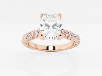 Lila-Side Stone Engagement Ring - Lab Grown Diamonds