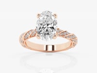 Lila-Side Stone Engagement Ring - Lab Grown Diamonds