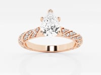 Lila-Side Stone Engagement Ring - Lab Grown Diamonds