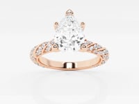 Lila-Side Stone Engagement Ring - Lab Grown Diamonds