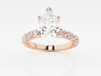 Lila-Side Stone Engagement Ring - Lab Grown Diamonds
