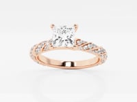 Lila-Side Stone Engagement Ring - Lab Grown Diamonds