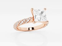 Lila-Side Stone Engagement Ring - Lab Grown Diamonds