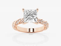 Lila-Side Stone Engagement Ring - Lab Grown Diamonds