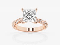 Lila-Side Stone Engagement Ring - Lab Grown Diamonds