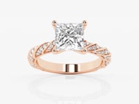Lila-Side Stone Engagement Ring - Lab Grown Diamonds