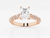 Lila-Side Stone Engagement Ring - Lab Grown Diamonds