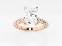 Lila-Side Stone Engagement Ring - Lab Grown Diamonds