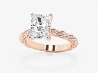 Lila-Side Stone Engagement Ring - Lab Grown Diamonds