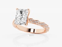 Lila-Side Stone Engagement Ring - Lab Grown Diamonds