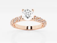 Lila-Side Stone Engagement Ring - Lab Grown Diamonds