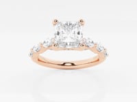 Mila-Side Stone Engagement Ring - Lab Grown Diamonds