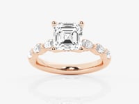 Mila-Side Stone Engagement Ring - Lab Grown Diamonds
