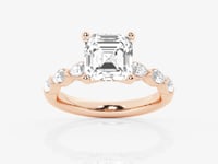 Mila-Side Stone Engagement Ring - Lab Grown Diamonds