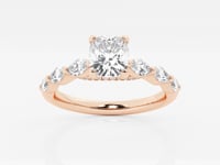 Mila-Side Stone Engagement Ring - Lab Grown Diamonds
