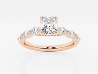Mila-Side Stone Engagement Ring - Lab Grown Diamonds