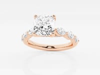 Mila-Side Stone Engagement Ring - Lab Grown Diamonds