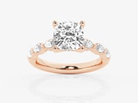 Mila-Side Stone Engagement Ring - Lab Grown Diamonds