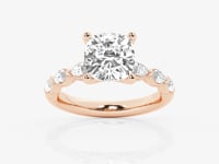Mila-Side Stone Engagement Ring - Lab Grown Diamonds