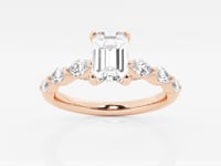 Mila-Side Stone Engagement Ring - Lab Grown Diamonds