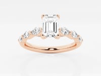 Mila-Side Stone Engagement Ring - Lab Grown Diamonds
