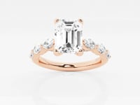 Mila-Side Stone Engagement Ring - Lab Grown Diamonds