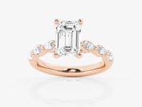 Mila-Side Stone Engagement Ring - Lab Grown Diamonds