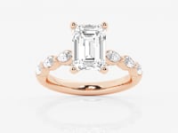 Mila-Side Stone Engagement Ring - Lab Grown Diamonds
