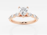 Mila-Side Stone Engagement Ring - Lab Grown Diamonds