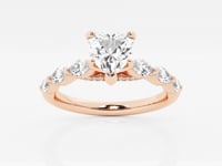 Mila-Side Stone Engagement Ring - Lab Grown Diamonds
