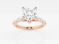 Mila-Side Stone Engagement Ring - Lab Grown Diamonds