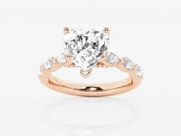 Mila-Side Stone Engagement Ring - Lab Grown Diamonds