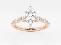 Mila-Side Stone Engagement Ring - Lab Grown Diamonds