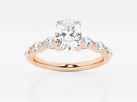 Mila-Side Stone Engagement Ring - Lab Grown Diamonds