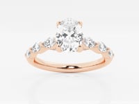 Mila-Side Stone Engagement Ring - Lab Grown Diamonds