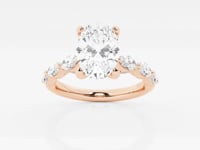 Mila-Side Stone Engagement Ring - Lab Grown Diamonds
