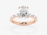Mila-Side Stone Engagement Ring - Lab Grown Diamonds