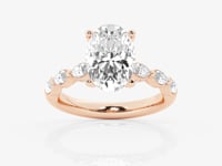 Mila-Side Stone Engagement Ring - Lab Grown Diamonds