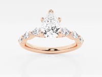 Mila-Side Stone Engagement Ring - Lab Grown Diamonds