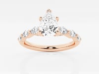 Mila-Side Stone Engagement Ring - Lab Grown Diamonds