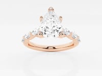 Mila-Side Stone Engagement Ring - Lab Grown Diamonds