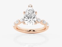 Mila-Side Stone Engagement Ring - Lab Grown Diamonds