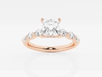 Mila-Side Stone Engagement Ring - Lab Grown Diamonds