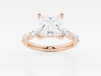 Mila-Side Stone Engagement Ring - Lab Grown Diamonds