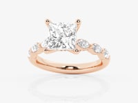 Mila-Side Stone Engagement Ring - Lab Grown Diamonds