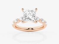 Mila-Side Stone Engagement Ring - Lab Grown Diamonds